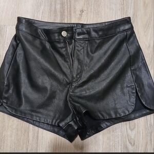 Black Leather Shorts